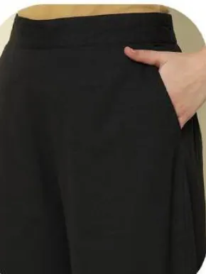 Black Cotton Palazzo Pants