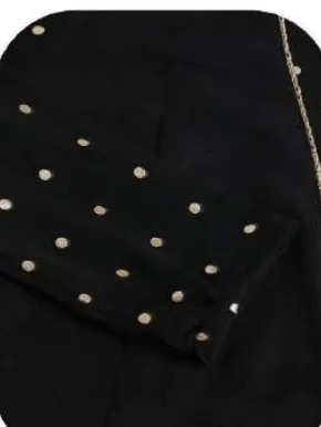 Black Poly Crepe Kurti Palazzo Set