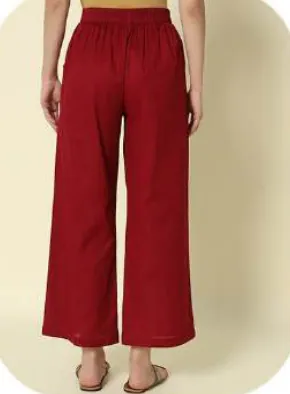 Maroon Cotton Palazzo Pants