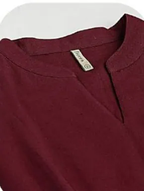 Maroon Sleeveless A-Line Rayon Kurti Pant Set