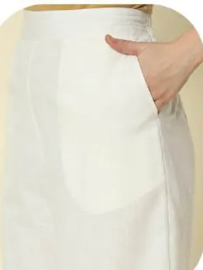 Off-White Cotton Palazzo Pants