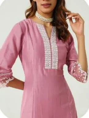 Pink Silk Blend Kurta Palazzo Set with Dupatta