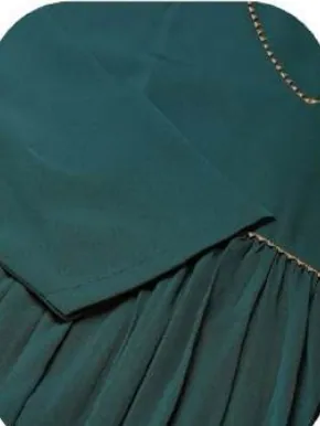 Teal Green Poly Crepe Kurta Set with Dupatta