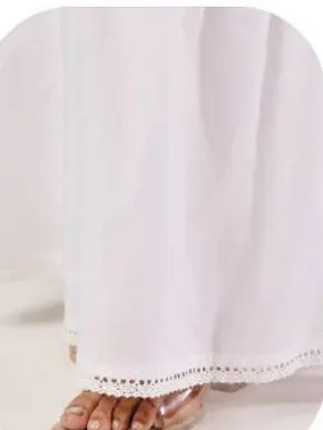 White Cotton Tiered Skirt